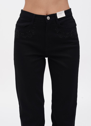 Черные кэжуал демисезонные прямые брюки Marks & Spencer