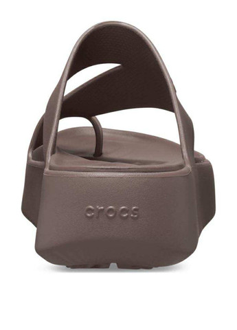 Коричневые пляжные, кэжуал вьетнамки Crocs с логотипом