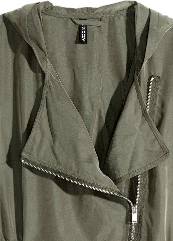 Куртка H&M однотонная хаки кэжуал
