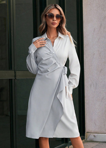 Комбинированное деловое, кэжуал платье рубашка SHEIN колор блок