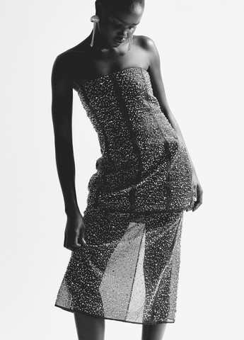 Черная вечерний однотонная юбка H&M