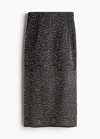 Черная вечерний однотонная юбка H&M
