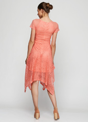 Персиковое кэжуал платье Miami Style однотонное