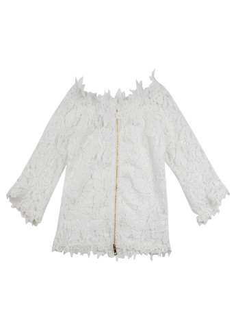 Белая с абстрактным узором блузка с длинным рукавом Jolie Angel демисезонная