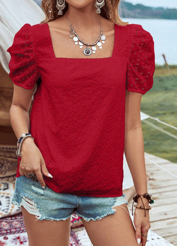 Темно-червона блуза SHEIN