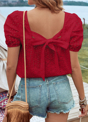 Темно-червона блуза SHEIN