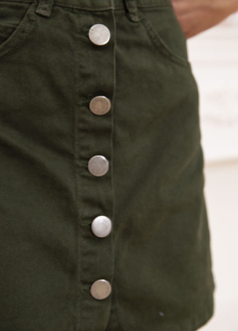 Оливковая (хаки) джинсовая однотонная юбка Ager