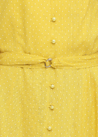 Желтое кэжуал платье Ruta-S в горошек
