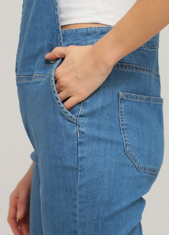 Комбінезон Vero Moda комбінезон-брюки однотонний синій джинсовий бавовна