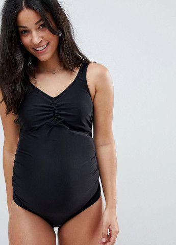 Чорний літній купальник для вагітних суцільний Speedo