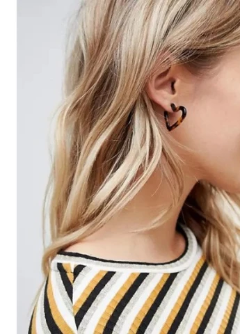 Серьги DESIGN Сердечки Коричневые Asos (252404946)
