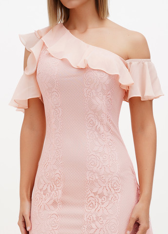 Лососевое коктейльное платье Sassofono Club однотонное