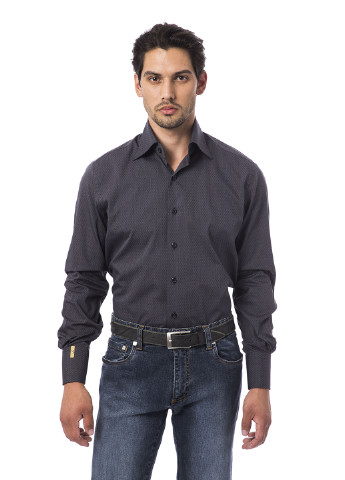 Черная кэжуал рубашка с геометрическим узором Billionaire
