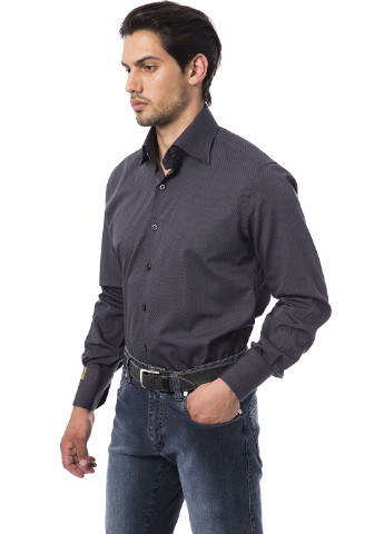 Черная кэжуал рубашка с геометрическим узором Billionaire