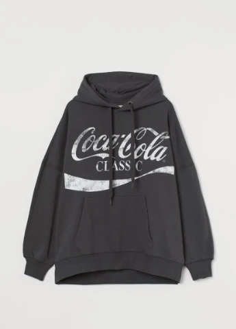 + Худи с принтом Темно-серый/Кока-кола H&M (251847665)