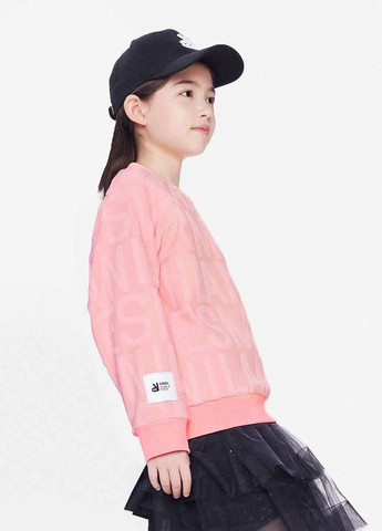 SHEIN світшот однотонний рожевий кежуал поліестер