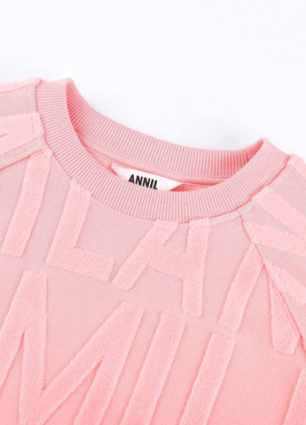 SHEIN світшот однотонний рожевий кежуал поліестер