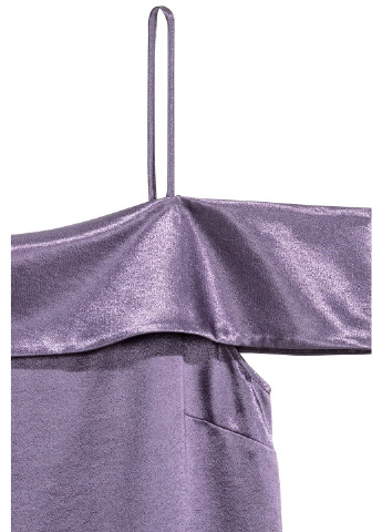 Топ H&M однотонный фиолетовый кэжуал вискоза