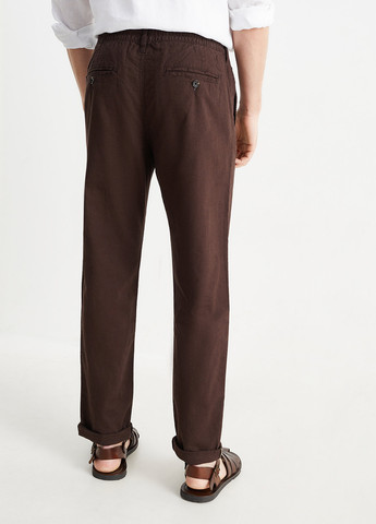 Темно-коричневые кэжуал демисезонные чиносы брюки C&A