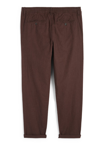 Темно-коричневые кэжуал демисезонные чиносы брюки C&A