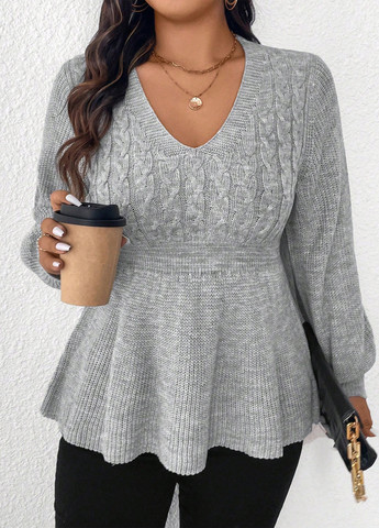 Світло-сірий демісезонний пуловер пуловер SHEIN