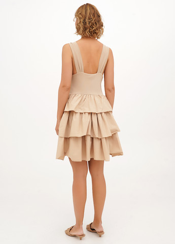 Бежева кежуал сукня з пишною спідницею Joie Clair однотонна