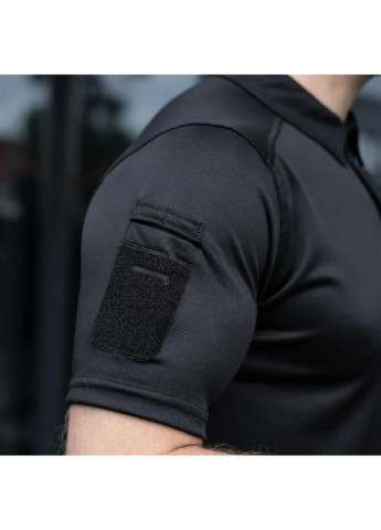 Черная футболка мужская тактическая поло потоотводящая всу (зсу) tactical турция m 48 р 7115 черная Combat