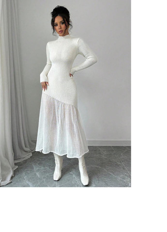 Світло-бежева кежуал сукня сукня светр SHEIN однотонна