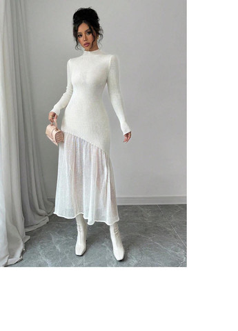 Світло-бежева кежуал сукня сукня светр SHEIN однотонна