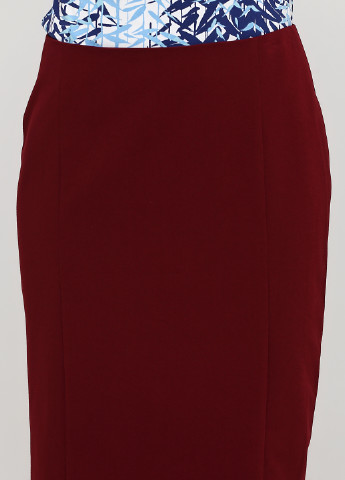 Бордовая кэжуал однотонная юбка Vovk карандаш