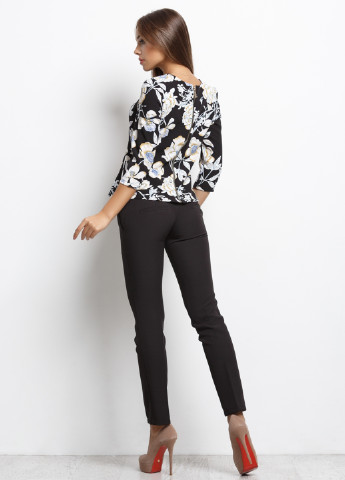 Костюм (блуза, брюки) Charm Collection брючный цветочный чёрный кэжуал