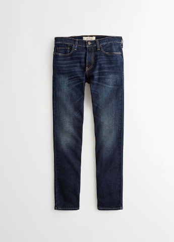 Темно-синие демисезонные прямые джинсы Hollister