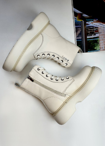 Білі жіночі зимові шкіряні черевики на платформі Berkonty (251198567)