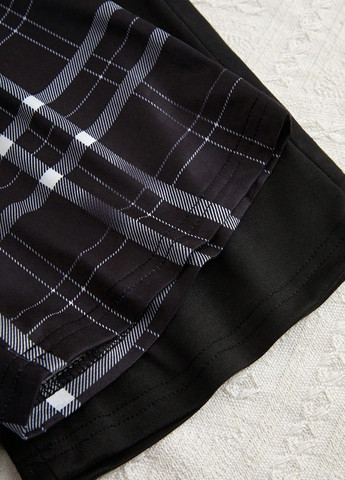 Чорна всесезон піжама, (2 шт.) (футболка, шорти) футболка + шорти SHEIN