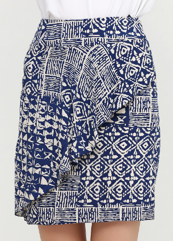 Синяя кэжуал с абстрактным узором юбка Stefanie L мини