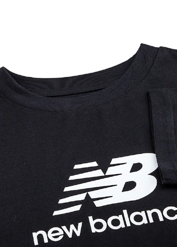 Чорна демісезонна футболка New Balance Essentials Stacked Logo Jersey