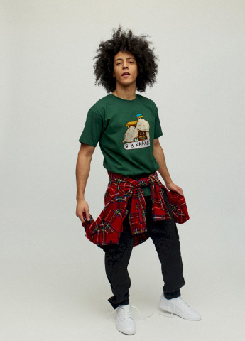 Темно-зелена футболка чоловіча basic YAPPI