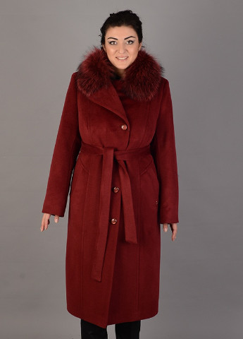 Бордове зимнє Зимове довге пальто Mangust