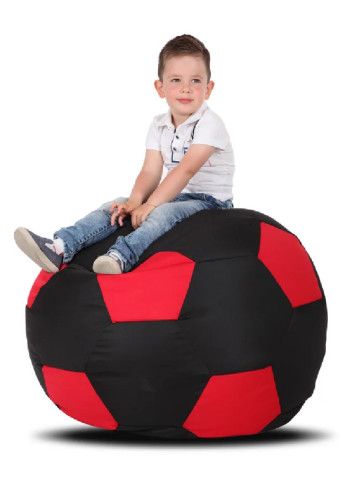 Бескаркасное кресло мешок мяч футбольный 70х70 см (31239-Нов) Черный с красным Francesco Marconi (251125741)