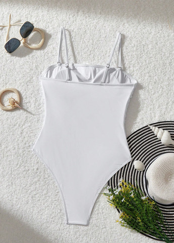 Білий літній купальник суцільний SHEIN