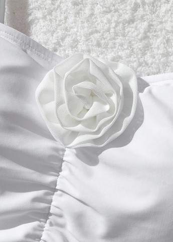 Білий літній купальник суцільний SHEIN