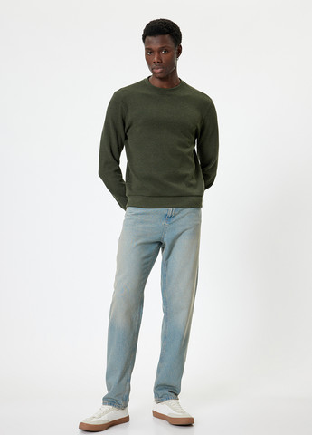 Хакі світшот KOTON однотонний без декору (362152258)