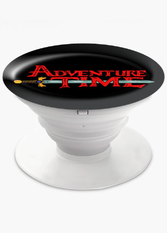Попсокет (Popsockets) тримач для смартфону Час пригод час Пригод (Adventure Time) (8754-1582) Чорний MobiPrint (216748416)