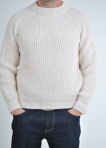 Молочный зимний свитер крупной вязки Berta Lucci