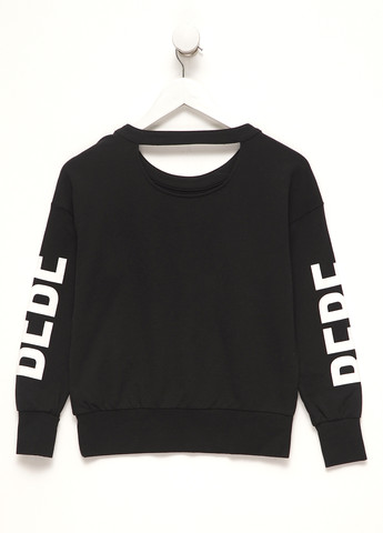 Bebe світшот напис чорний кежуал бавовна, трикотаж