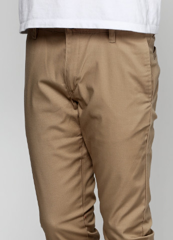 Светло-коричневые кэжуал демисезонные со средней талией брюки RVCA