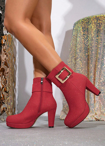 Красные демисезонная ботильоны SHEIN