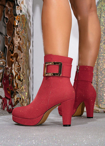 Красные демисезонная ботильоны SHEIN