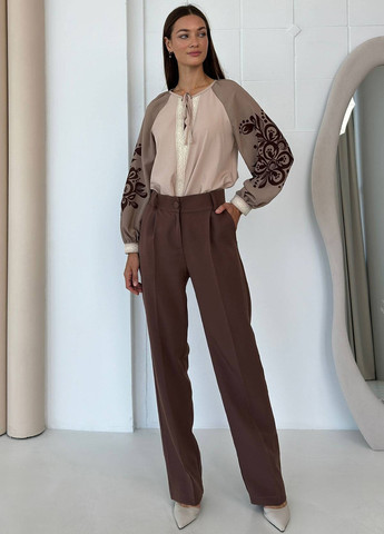 Бежевая блуза No Brand