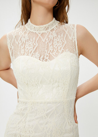 Білий кежуал сукня сукня-водолазка KOTON однотонна